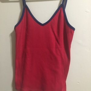 Red Tank Top with Navy Blue Outline